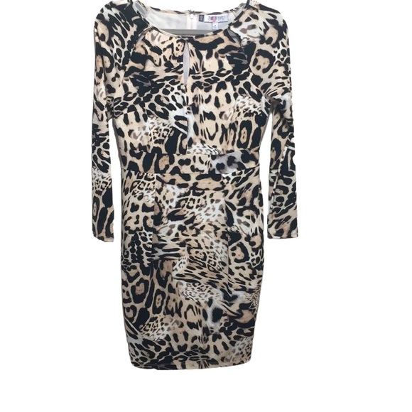 4/$20! Jennifer Lopez Leopard Keyhole Dress - Picture 1 of 7